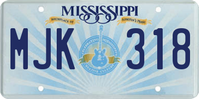 MS license plate MJK318
