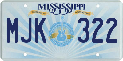 MS license plate MJK322