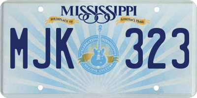 MS license plate MJK323