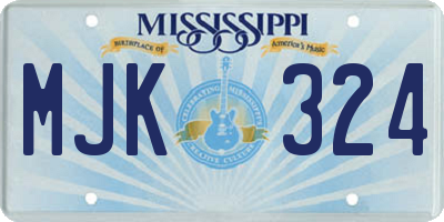 MS license plate MJK324