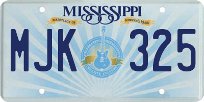 MS license plate MJK325