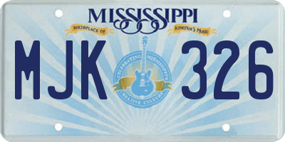 MS license plate MJK326