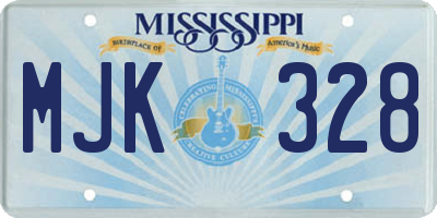 MS license plate MJK328