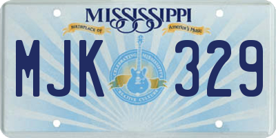 MS license plate MJK329