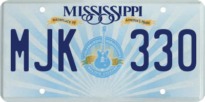 MS license plate MJK330