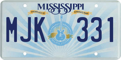 MS license plate MJK331