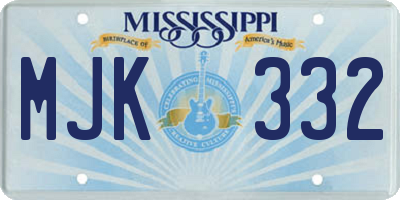 MS license plate MJK332