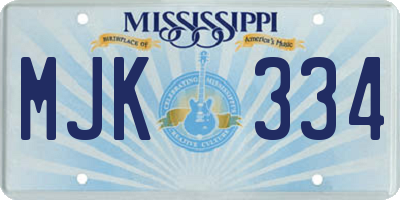 MS license plate MJK334
