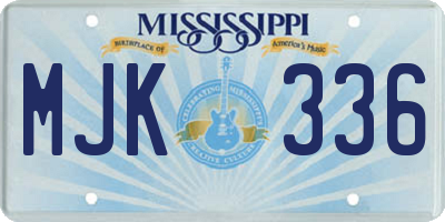 MS license plate MJK336