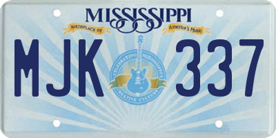 MS license plate MJK337