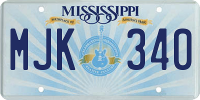 MS license plate MJK340