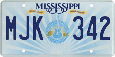 MS license plate MJK342