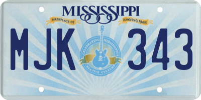 MS license plate MJK343