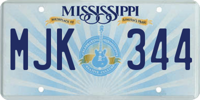 MS license plate MJK344