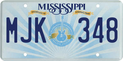 MS license plate MJK348