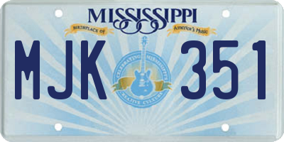 MS license plate MJK351
