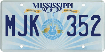 MS license plate MJK352