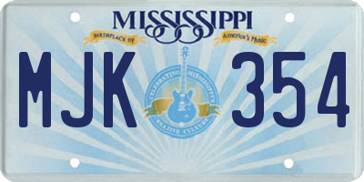 MS license plate MJK354