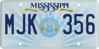MS license plate MJK356