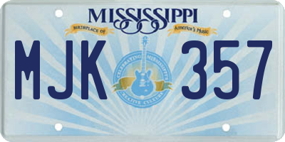 MS license plate MJK357