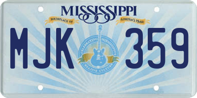 MS license plate MJK359