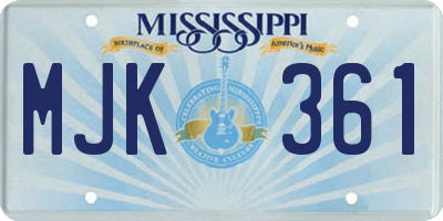 MS license plate MJK361