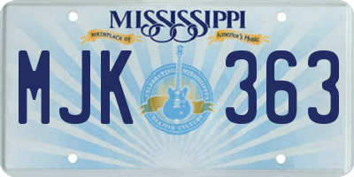 MS license plate MJK363