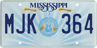 MS license plate MJK364