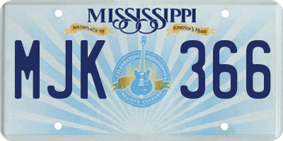 MS license plate MJK366