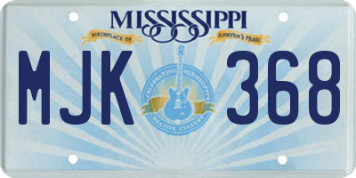 MS license plate MJK368