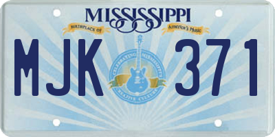 MS license plate MJK371