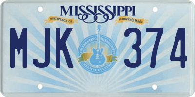 MS license plate MJK374