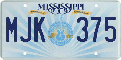 MS license plate MJK375