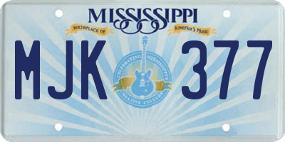 MS license plate MJK377