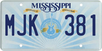 MS license plate MJK381