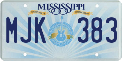 MS license plate MJK383