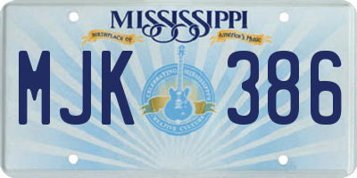 MS license plate MJK386