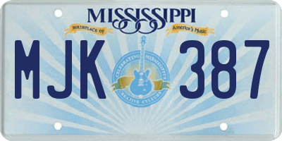 MS license plate MJK387