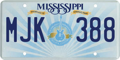 MS license plate MJK388