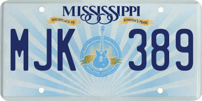 MS license plate MJK389