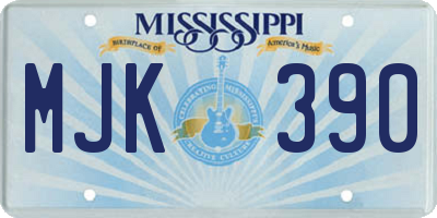 MS license plate MJK390
