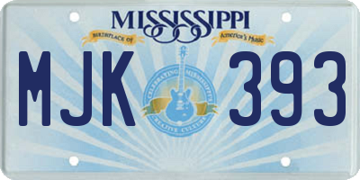 MS license plate MJK393