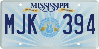 MS license plate MJK394