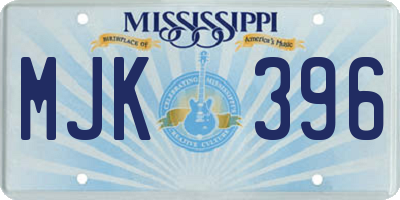 MS license plate MJK396