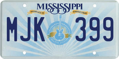 MS license plate MJK399