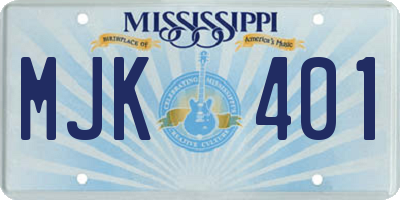 MS license plate MJK401