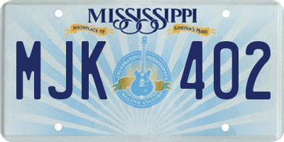 MS license plate MJK402