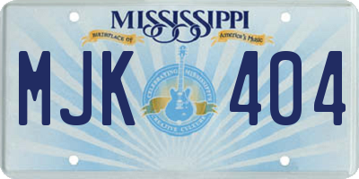 MS license plate MJK404