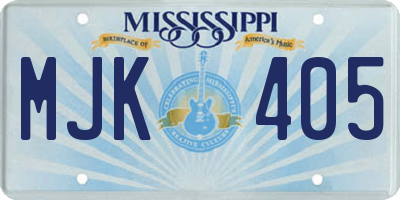 MS license plate MJK405