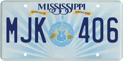 MS license plate MJK406